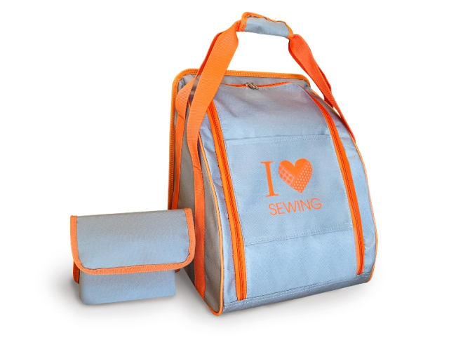 Overlockertasche Grau / Orange